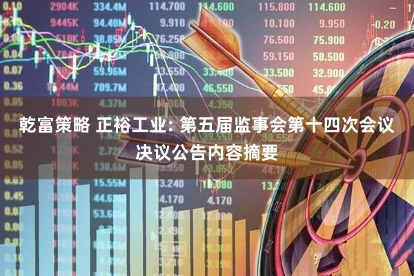 乾富策略 正裕工业: 第五届监事会第十四次会议决议公告内容摘要